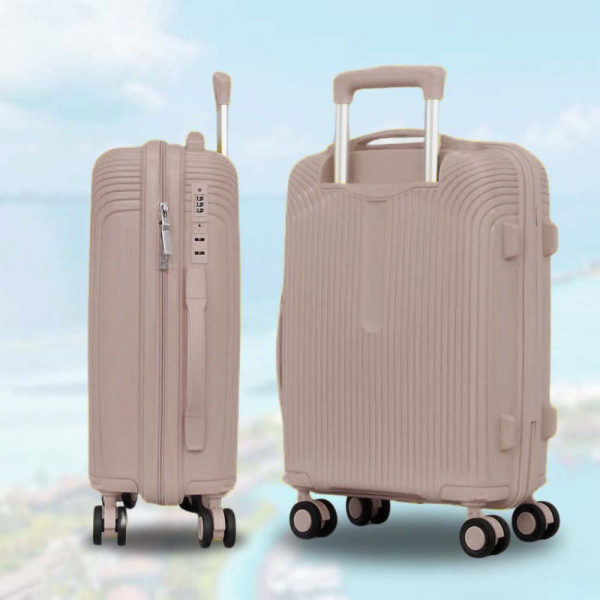 18" Компактен и практичен авио куфар за ръчен багаж, 52cm - BEIGE PP 4001